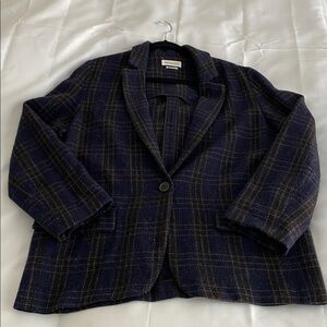 Isabel Marant Étoile Blue and Brown Plaid Blazer